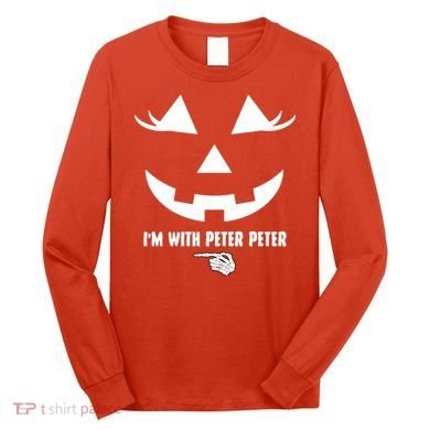 I'm With Peter Peter Skeleton Hand Pointing Matching Halloween Long Sleeve Shirt