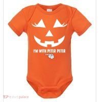 I'm With Peter Peter Skeleton Hand Pointing Matching Halloween Baby Bodysuit thumb 0