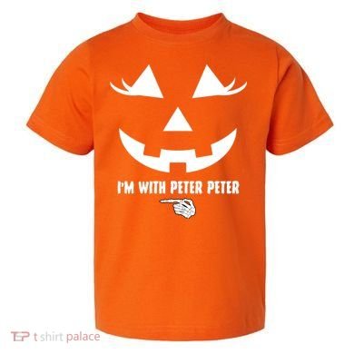 I'm With Peter Peter Skeleton Hand Pointing Matching Halloween Toddler T-Shirt