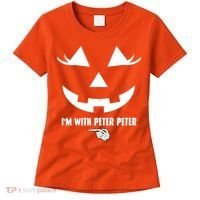 I'm With Peter Peter Skeleton Hand Pointing Matching Halloween Women's T-Shirt thumb 0