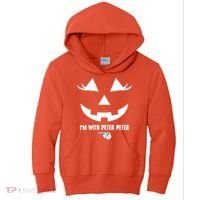 I'm With Peter Peter Skeleton Hand Pointing Matching Halloween Kids Hoodie thumb 0
