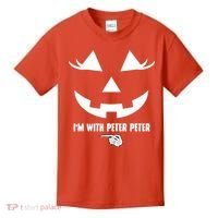 I'm With Peter Peter Skeleton Hand Pointing Matching Halloween Kids T-Shirt thumb 0