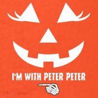 I'm With Peter Peter Skeleton Hand Pointing Matching Halloween Kids T-Shirt thumb 4