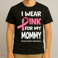 I Wear Pink For My Mommy Breast Cancer Mommy T-Shirt thumb 3