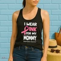 I Wear Pink For My Mommy Breast Cancer Mommy Women's Tank Top thumb 2