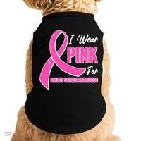 I Wear Pink For Breast Cancer Awareness Doggie Tank thumb 0