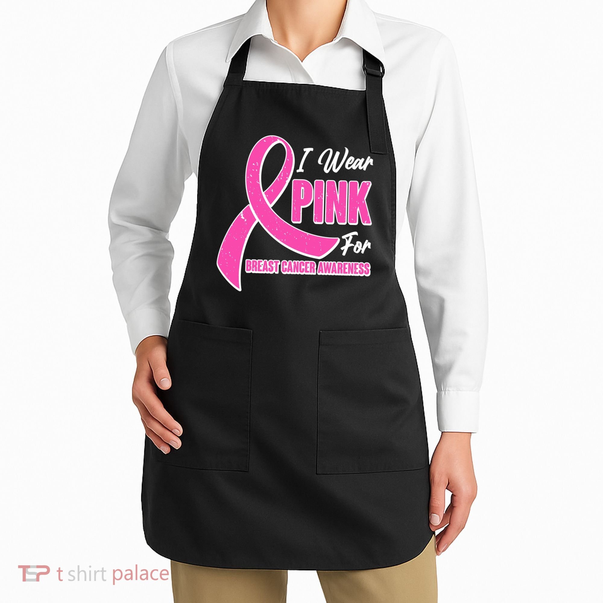 I Wear Pink For Breast Cancer Awareness Apron