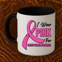 I Wear Pink For Breast Cancer Awareness Coffee Mug thumb 2