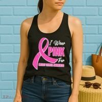 I Wear Pink For Breast Cancer Awareness Women's Tank Top thumb 2