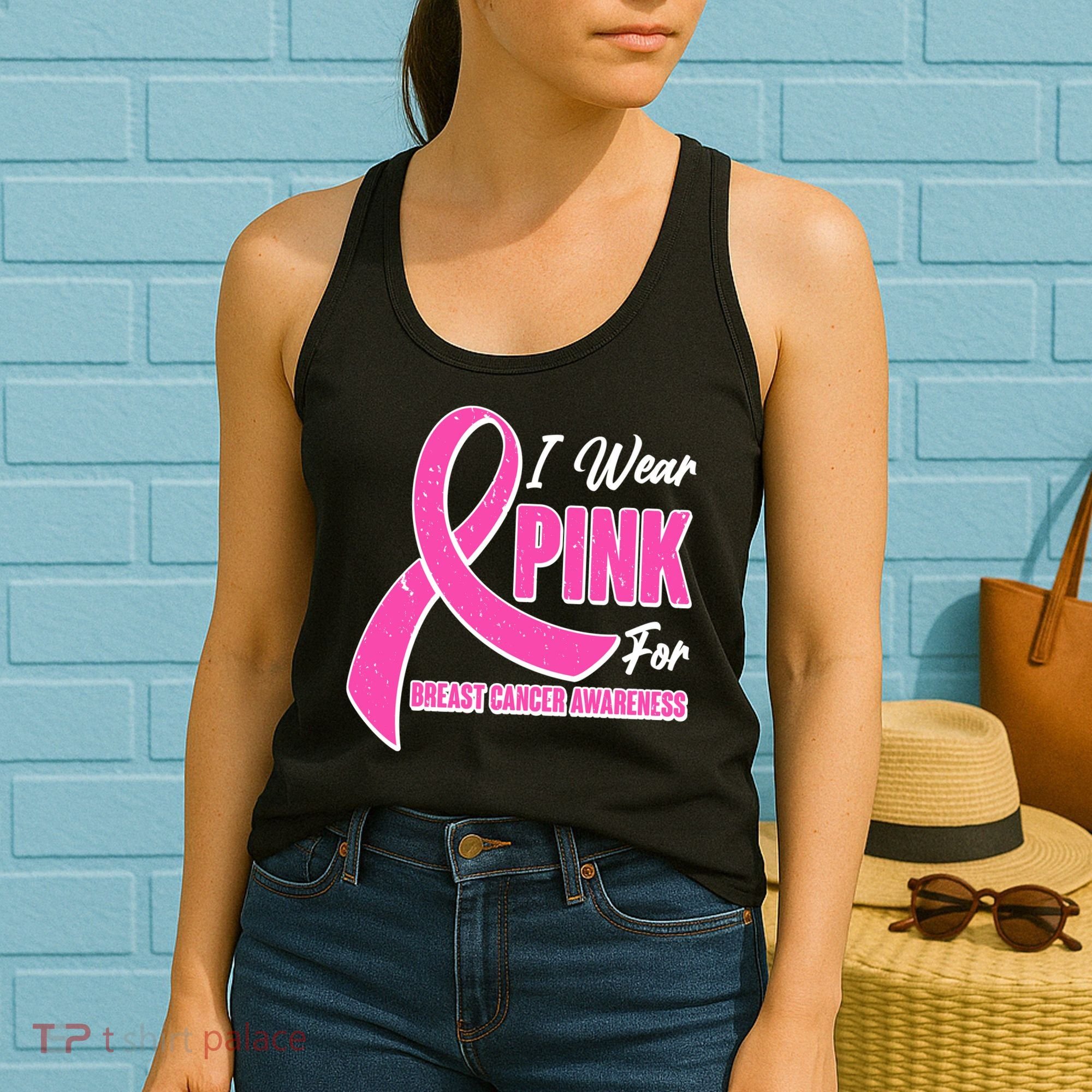 I Wear Pink For Breast Cancer Awareness Women's Tank Top