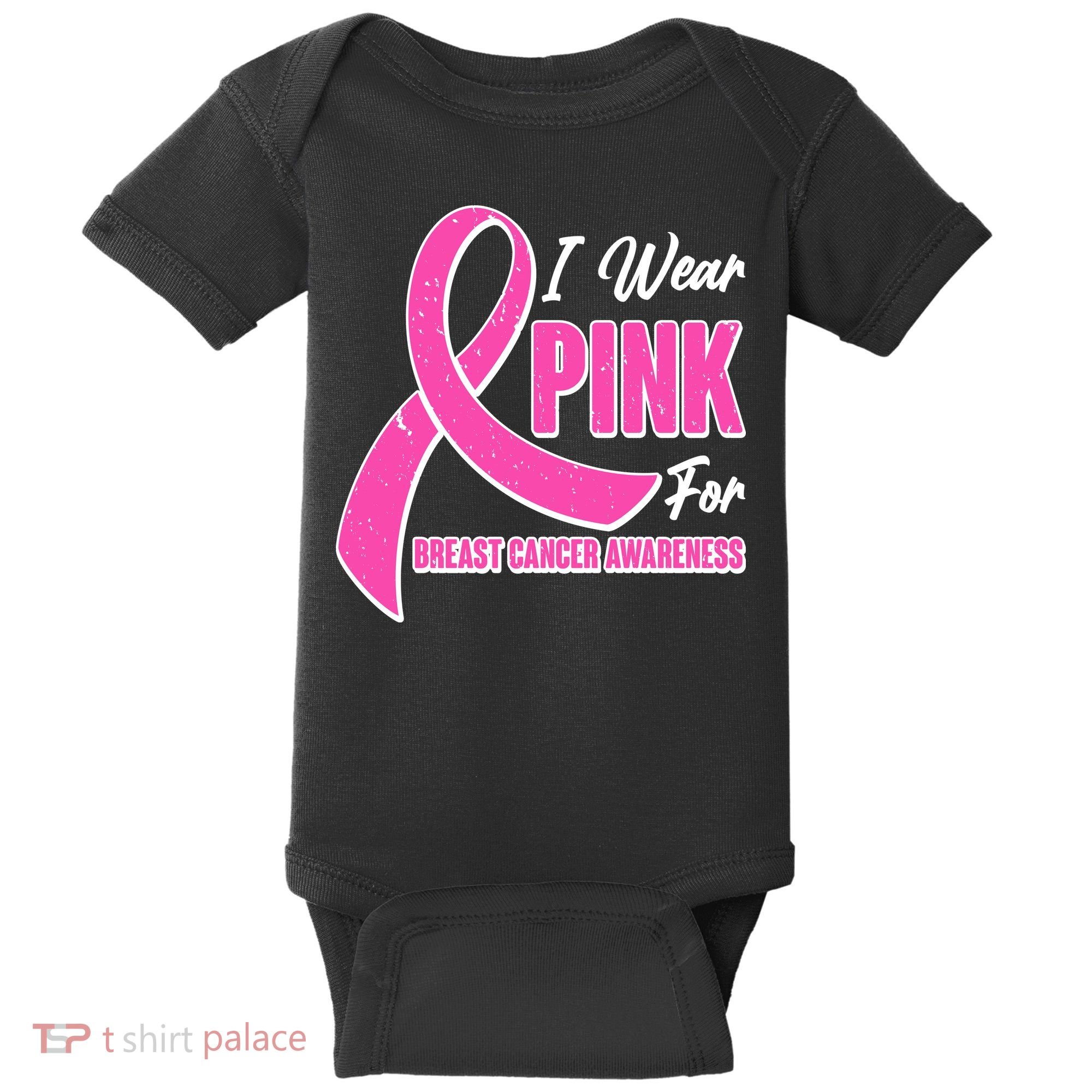 I Wear Pink For Breast Cancer Awareness Baby Bodysuit
