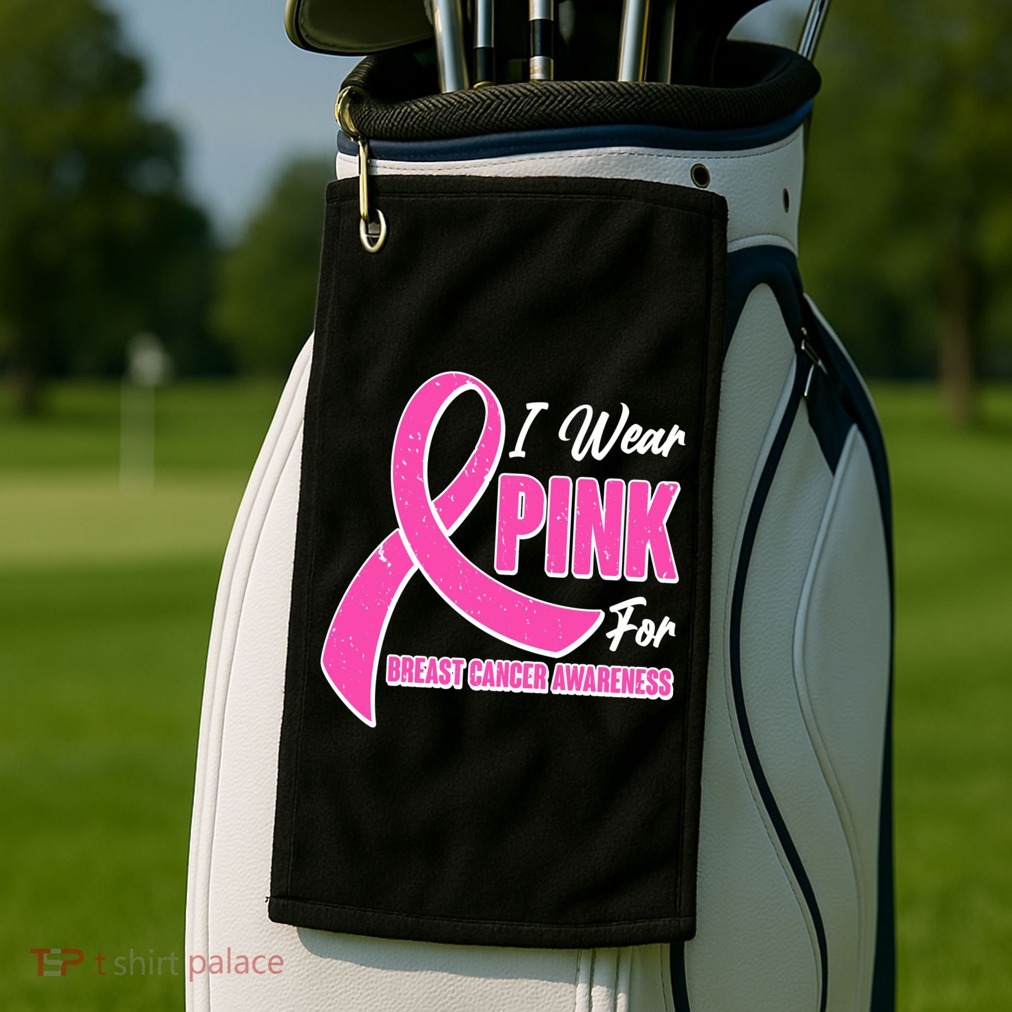 I Wear Pink For Breast Cancer Awareness Golf Towel