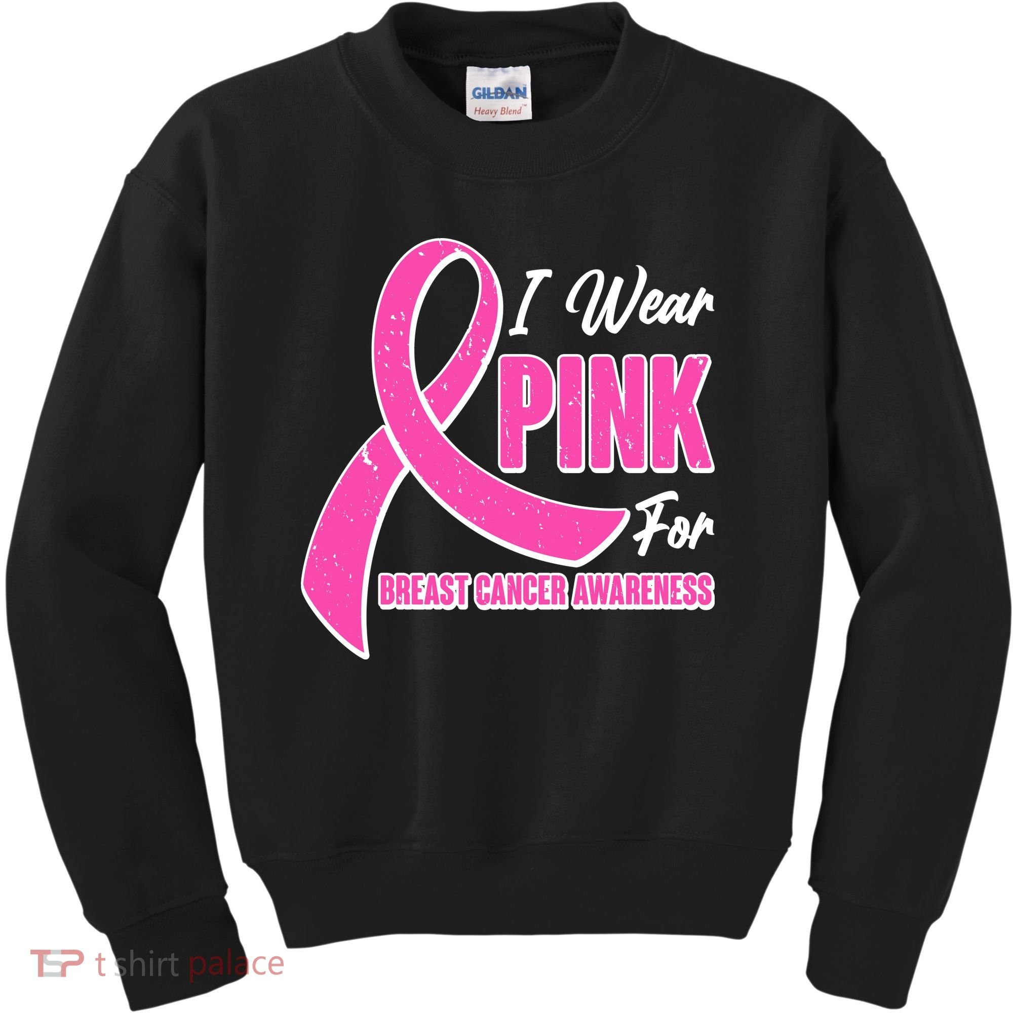 I Wear Pink For Breast Cancer Awareness Kids Sweatshirt