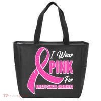 I Wear Pink For Breast Cancer Awareness Tote Bag thumb 0