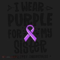 I Wear Purple For My Sister Epilepsy Awareness Women's Sweatshirt thumb 2