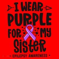 I Wear Purple For My Sister Epilepsy Awareness Santa Hat thumb 1
