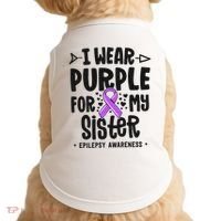 I Wear Purple For My Sister Epilepsy Awareness Doggie Tank thumb 0