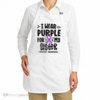 I Wear Purple For My Sister Epilepsy Awareness Apron thumb 2