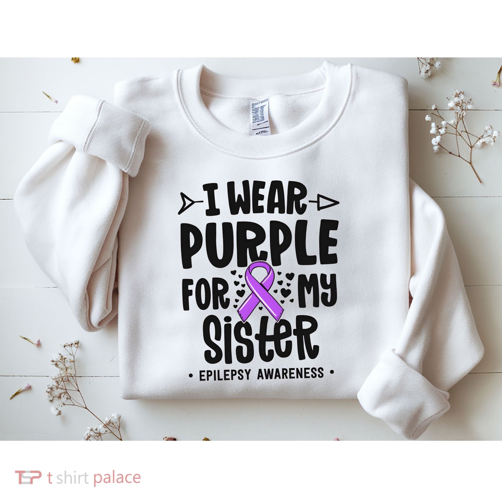I Wear Purple For My Sister Epilepsy Awareness Sweatshirt