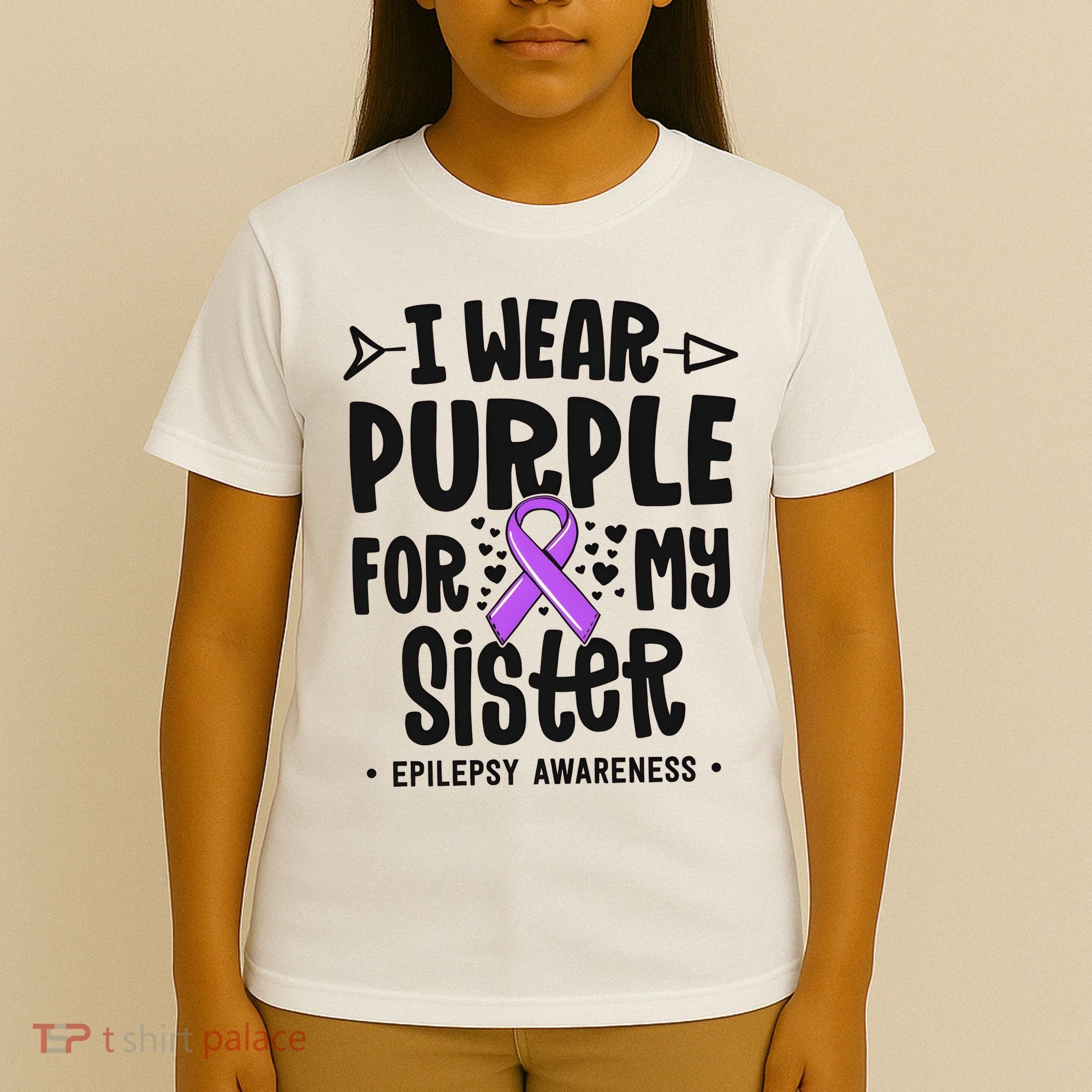 I Wear Purple For My Sister Epilepsy Awareness T-Shirt