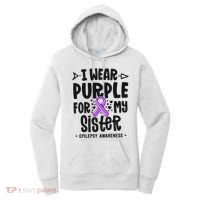 I Wear Purple For My Sister Epilepsy Awareness Women's Hoodie thumb 0