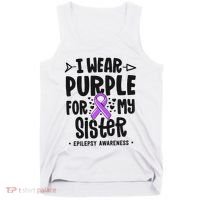 I Wear Purple For My Sister Epilepsy Awareness Tank Top thumb 0
