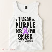 I Wear Purple For My Sister Epilepsy Awareness Tank Top thumb 2