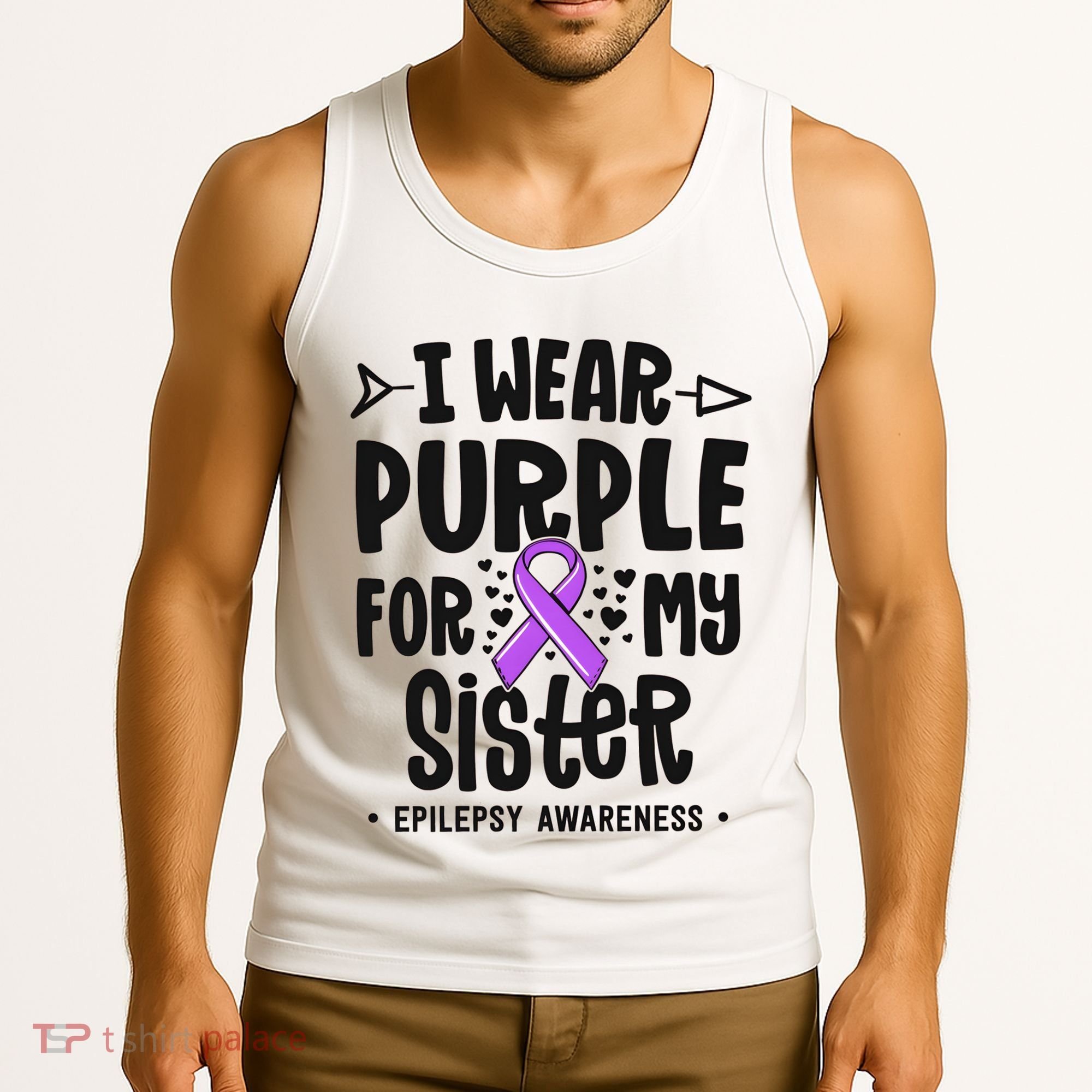 I Wear Purple For My Sister Epilepsy Awareness Tank Top