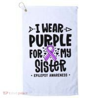 I Wear Purple For My Sister Epilepsy Awareness Golf Towel thumb 0
