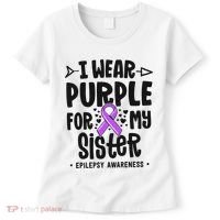 I Wear Purple For My Sister Epilepsy Awareness Women's T-Shirt thumb 0