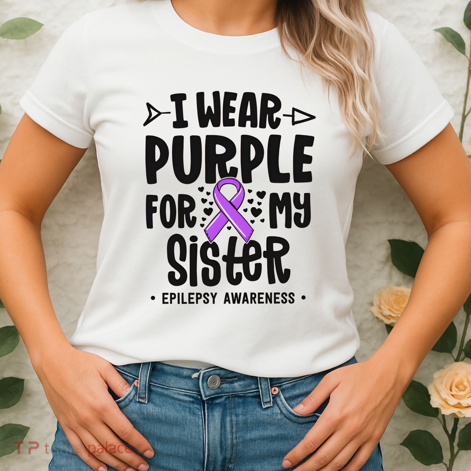 I Wear Purple For My Sister Epilepsy Awareness Women's T-Shirt