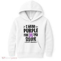 I Wear Purple For My Sister Epilepsy Awareness Kids Hoodie thumb 0