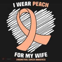 I Wear Peach For My Wife Endometrial Cancer Awareness T-Shirt thumb 7