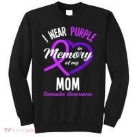 I Wear Purple In Memory For My Mom Dementia Awareness Sweatshirt thumb 0