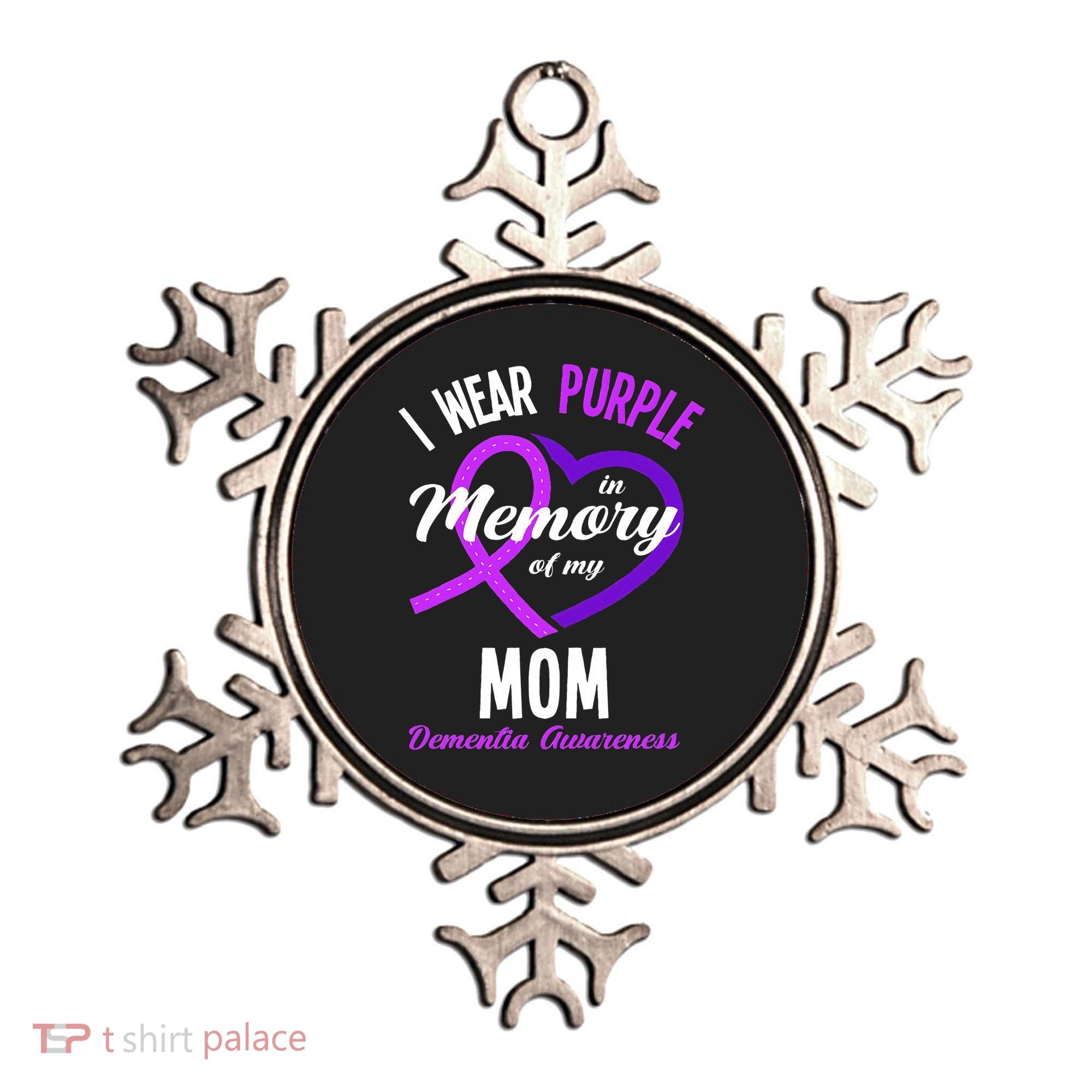 I Wear Purple In Memory For My Mom Dementia Awareness Ornament
