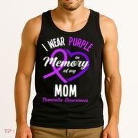 I Wear Purple In Memory For My Mom Dementia Awareness Tank Top thumb 3