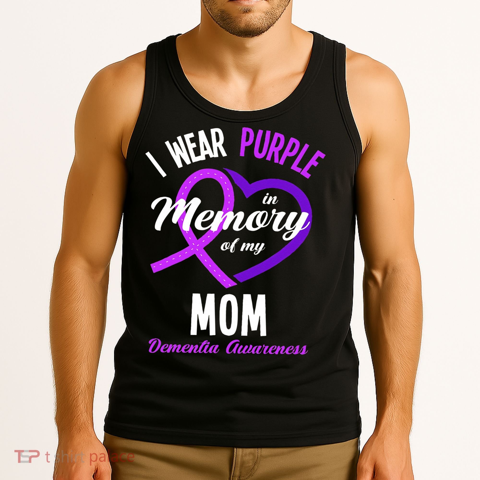 I Wear Purple In Memory For My Mom Dementia Awareness Tank Top
