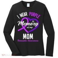I Wear Purple In Memory For My Mom Dementia Awareness Women's Long Sleeve Shirt thumb 0