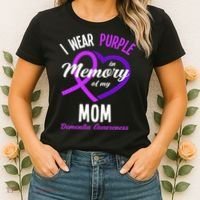 I Wear Purple In Memory For My Mom Dementia Awareness Women's T-Shirt thumb 2