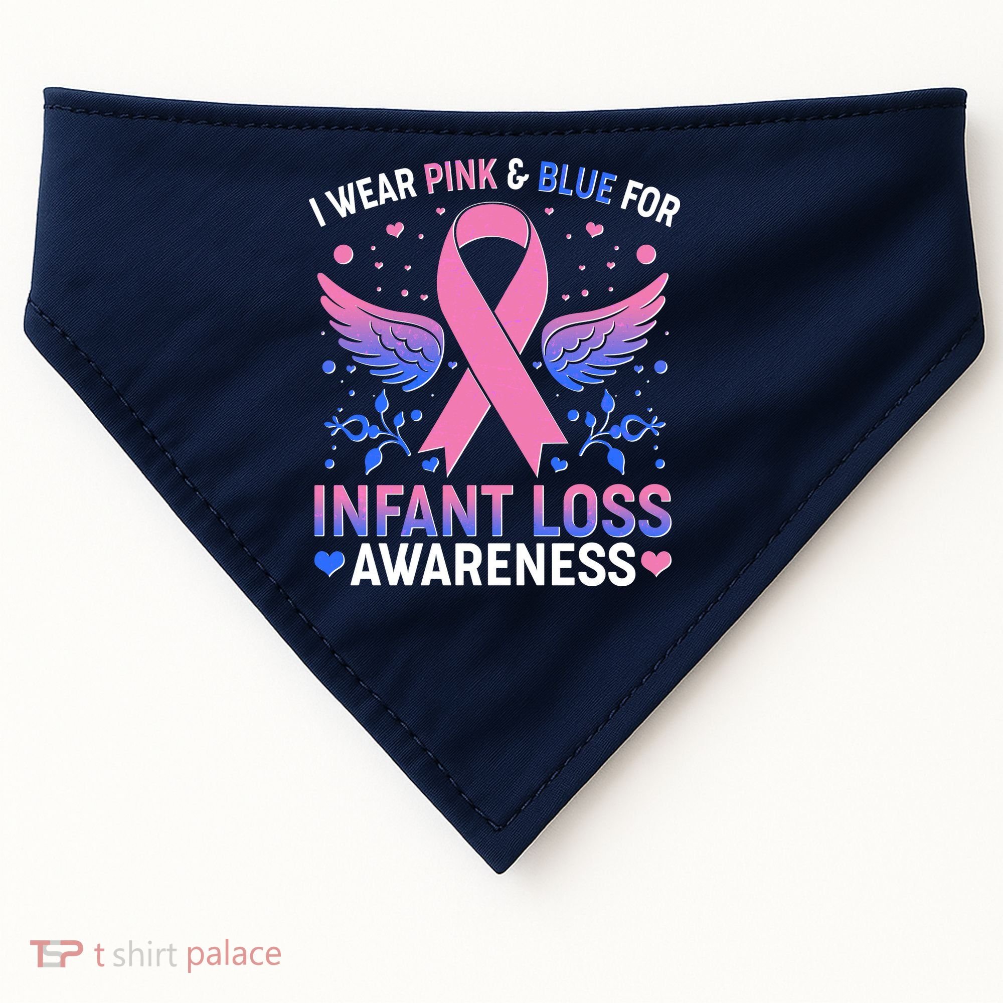 I Wear Pink And Blue For Infant Loss Awareness USA-Made Doggie Bandana