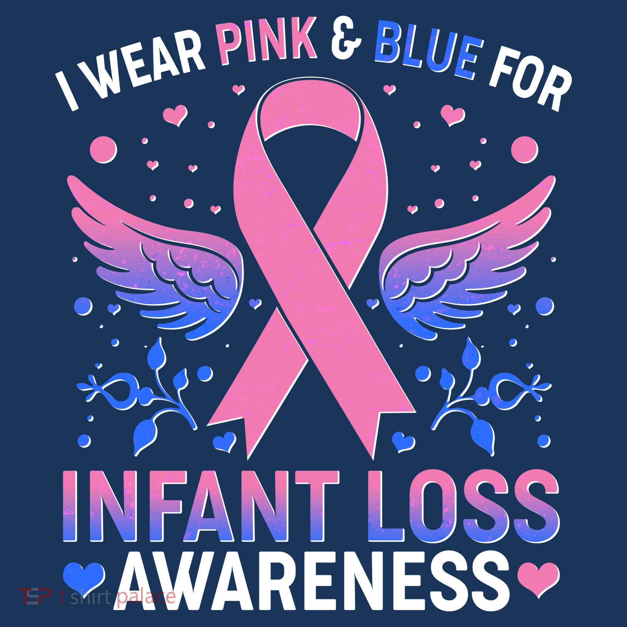 I Wear Pink And Blue For Infant Loss Awareness USA-Made Doggie Bandana