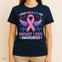 I Wear Pink And Blue For Infant Loss Awareness T-Shirt thumb 4
