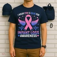 I Wear Pink And Blue For Infant Loss Awareness T-Shirt thumb 6