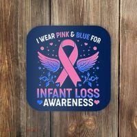 I Wear Pink And Blue For Infant Loss Awareness Coaster thumb 0