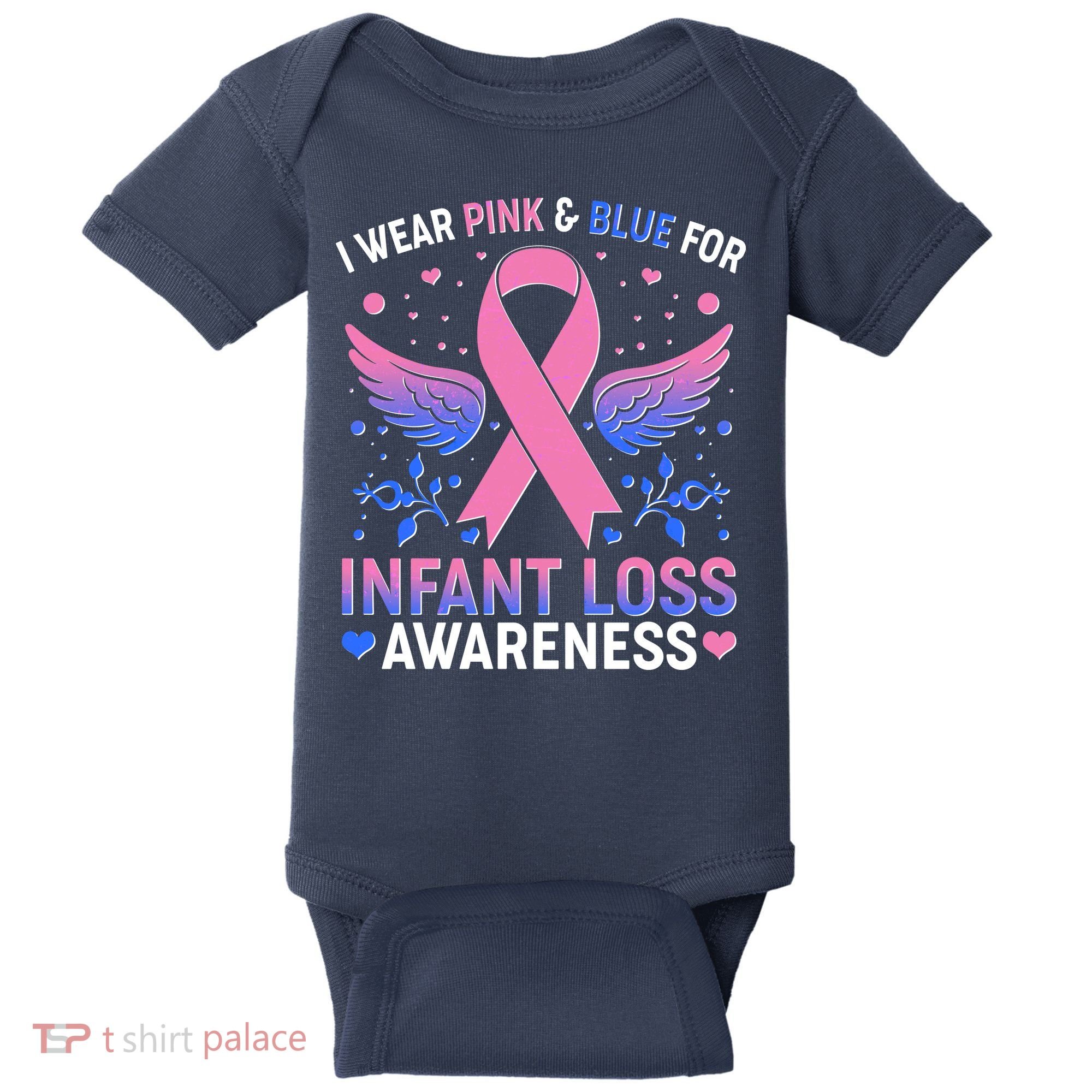 I Wear Pink And Blue For Infant Loss Awareness Baby Bodysuit