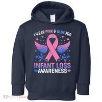 I Wear Pink And Blue For Infant Loss Awareness Toddler Hoodie thumb 0