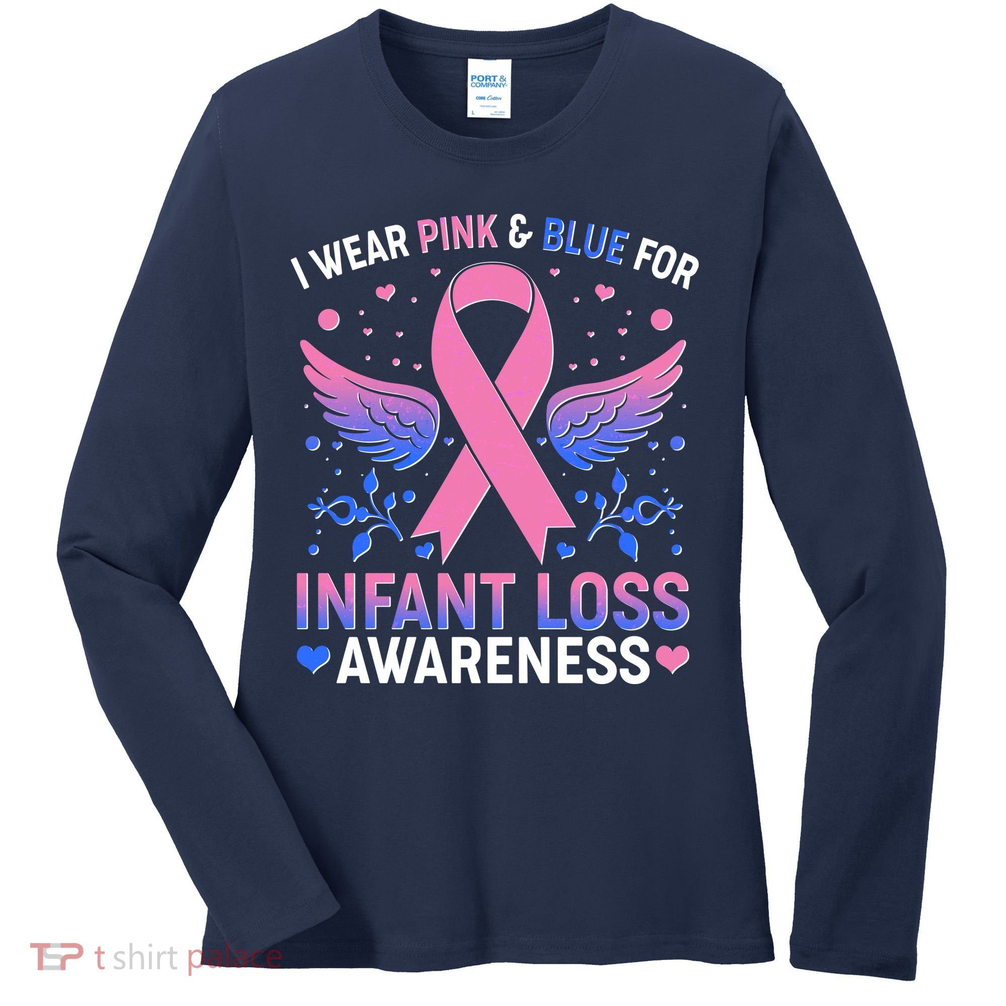 I Wear Pink And Blue For Infant Loss Awareness Women's Long Sleeve Shirt
