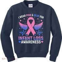 I Wear Pink And Blue For Infant Loss Awareness Kids Sweatshirt thumb 0