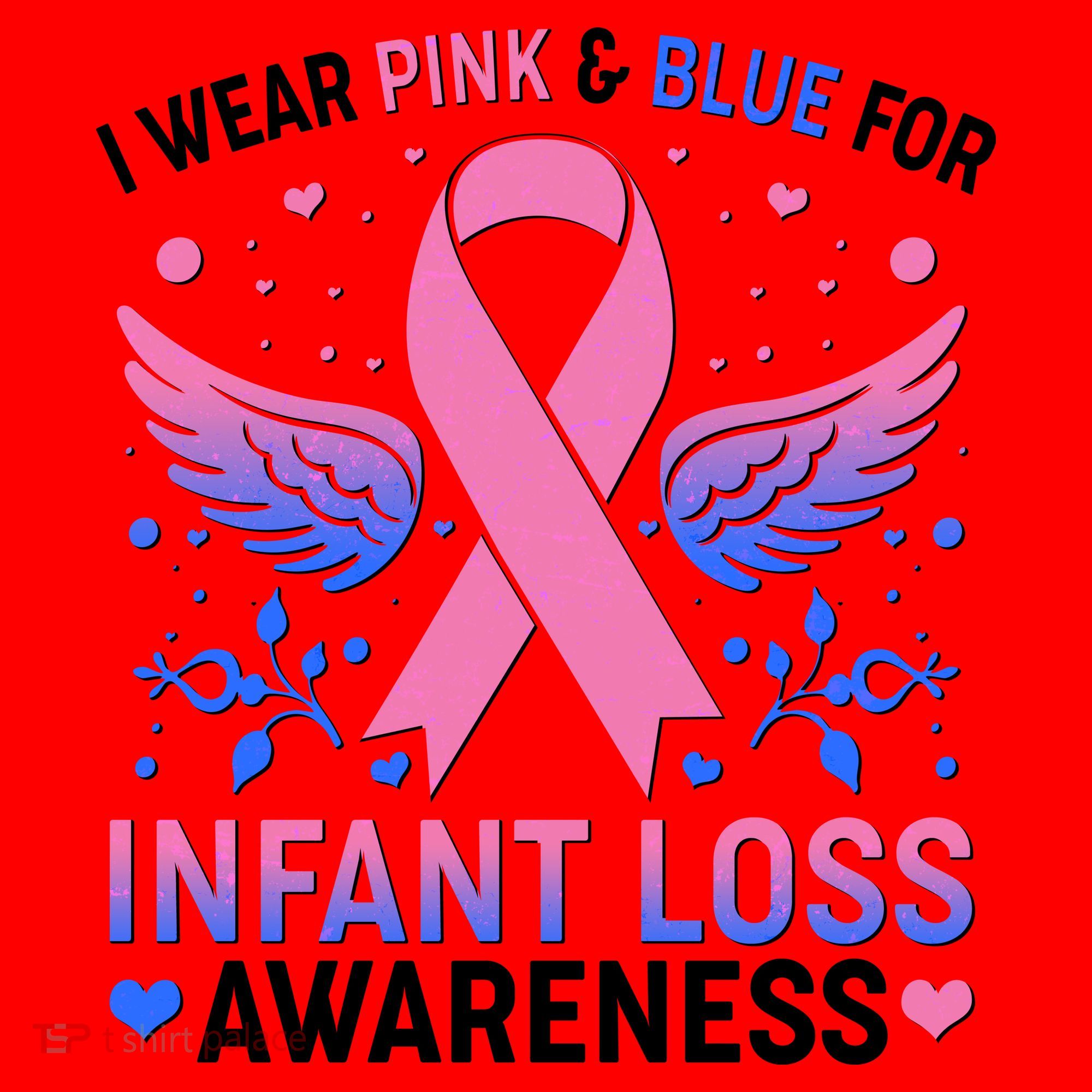 I Wear Pink And Blue For Infant Loss Awareness Santa Hat