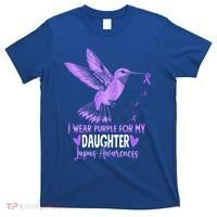 I Wear Purple For My Daughter Hummingbird Lupus Awareness Gift T-Shirt thumb 0